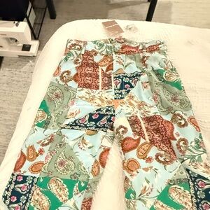 Bailey Rose - Colorful Patchwork Pattern Pants - NEW W/ TAGS